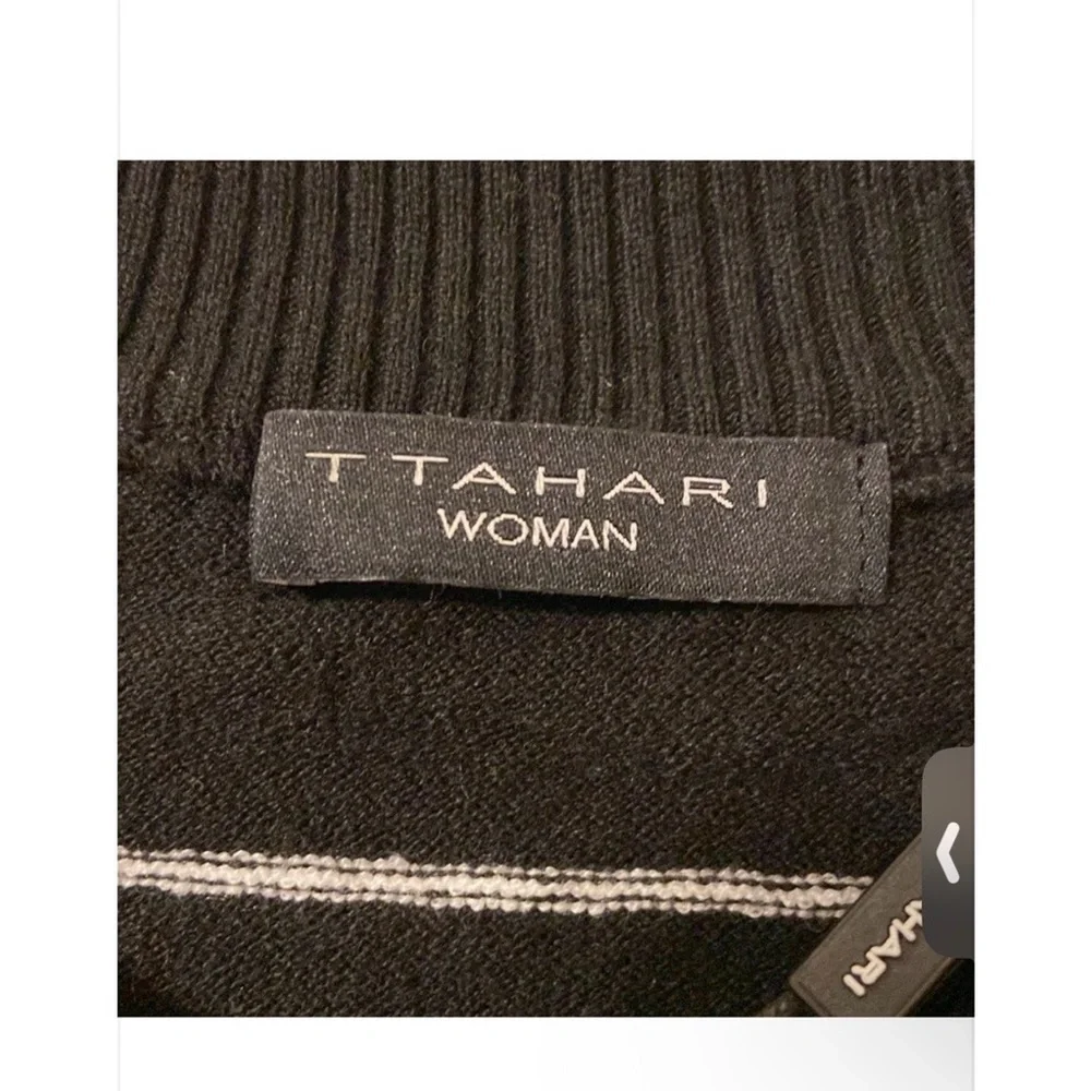 T Tahari Black and White Grid Sweater Women’s Size 1x - Picture 2 of 10
